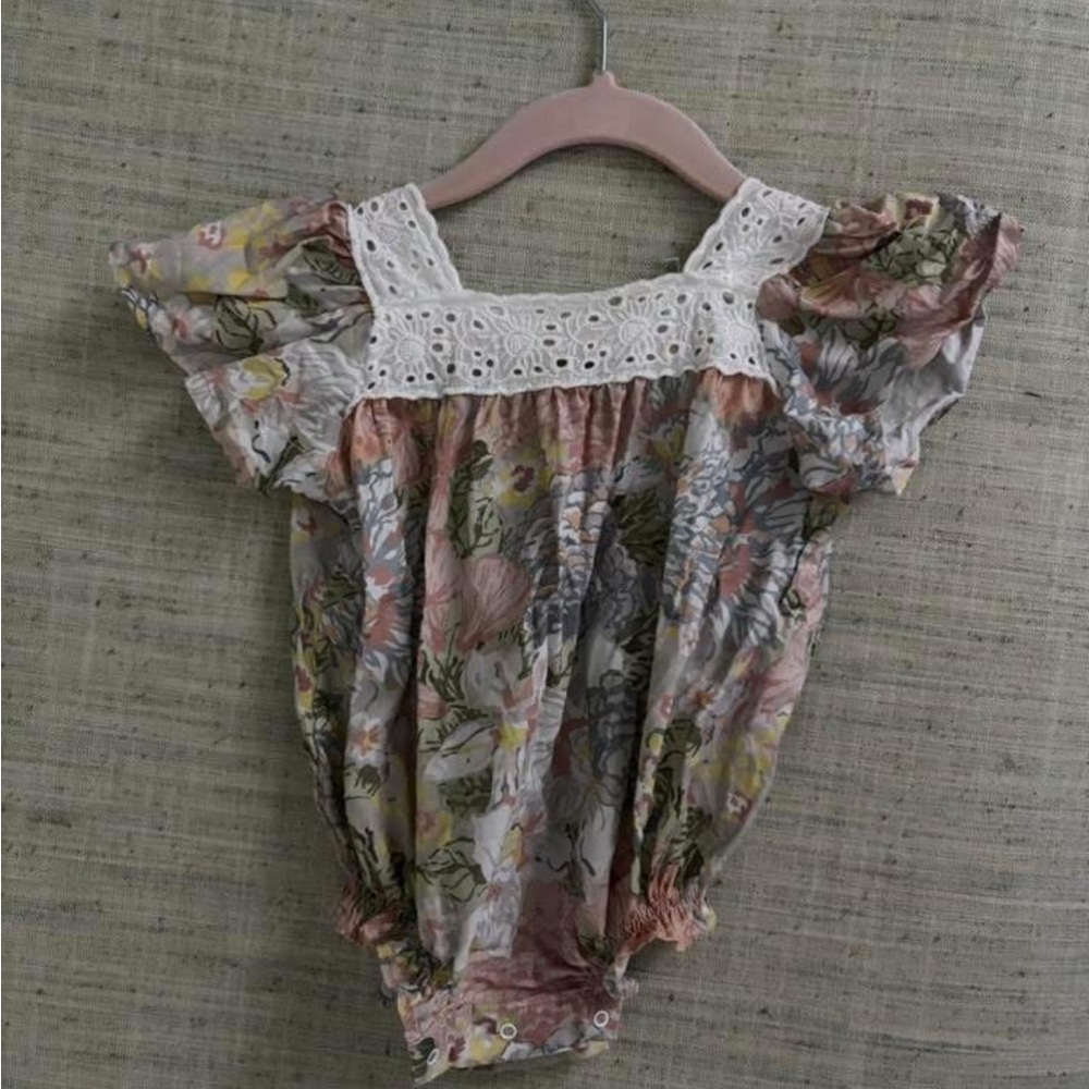 The New Society Floral Baby Romper, Size 6m